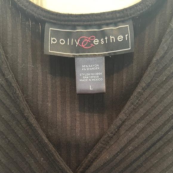 Polly & Esther Black Wrap Blouse - Picture 3 of 5